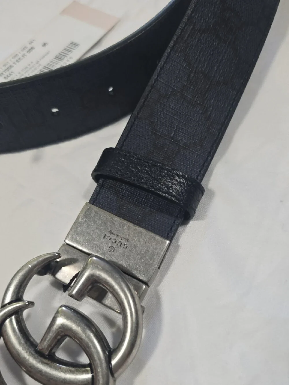 Gucci Reversible Belt with Silver Double G